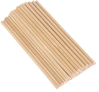 KALLORY DIY Craft Sticks Set 200pcs Wooden Round Rods Perfect for Woodworking Model Making