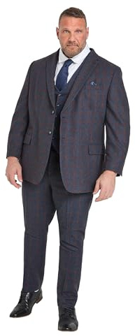 BadRhino Tailoring Big & Tall Blue & Red Checked Suit Trousers - Men's - Plus Size Curve