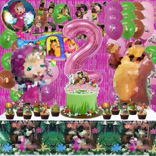 Kit Addobbi Compleanno Orso 46Pcs | Cake topper Compleanno, Palloncino Orso per Festa, Decorazioni Torta Orso
