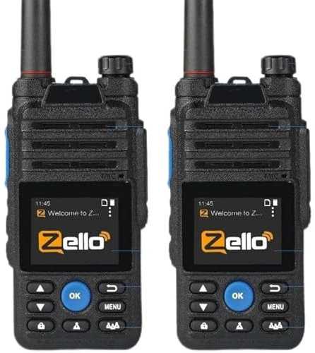 2 Pack Long Range Walkie Talkie con Zello 4G National Handheld Rapid Radios Portata Illimitata Bluetooth Ricaricabile Long Distance Network Walkie Talkie