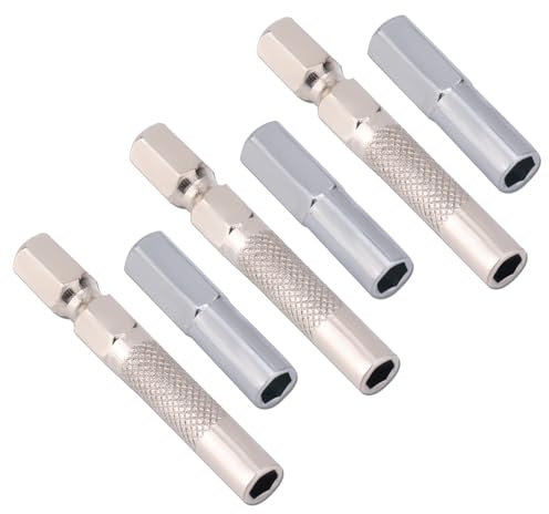 6pcs 1/4 to 4mm Bit Adapter, 6.35mm to 4mm Hex Screw Driver Bit Adapter Magnetic & Drill Extension Bit Holder for Micro Bits, Screwdriver Converter Set for Automotive & DIY Repair Tool Kit