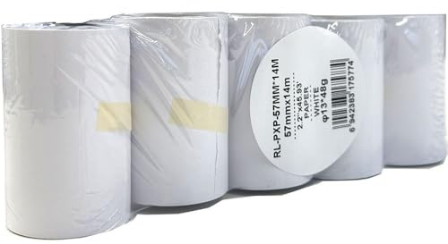 Thermorollen, 57mm x 14m, 48g/m², 5 Stück, Weiß, BPA-frei