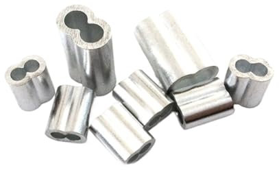 Manicotto di alluminio con anello di crimpatura， Manicotto for crimpatura cavi in ​​alluminio, forma 8, anello for crimpatura ghiera a doppio foro(3mm)