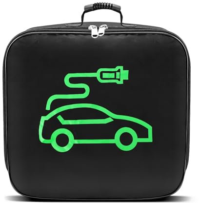 KFETFE EV-kabeltaschen, EV Ladekabel Tasche, Kabeltasche Auto, Kabeltasche Elektroauto, Ladekabel Tasche Elektroauto für Typ 1 & Typ 2 Kabel(Schwarz)