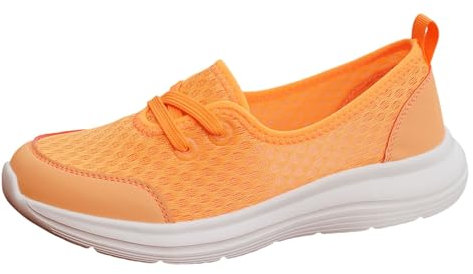 Stivali Alti Da Donna Stivali Sexy Tacco A Spillo E Punta A Punta Da Donna Scarpe Casual in Maglia Suola Morbida Scarpe Da Passeggiata Bassa Pelle Marrone, arancione, 37 EU