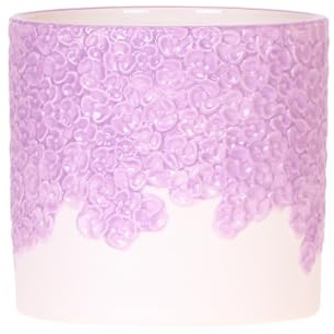 Ziertopf Bloom Lila – Dekorativer Blumentopf Ø12cm – Eleganter Übertopf mit Blütenstruktur – Design Pflanztopf in Violett für Zimmerpflanzen Kräuter & Deko