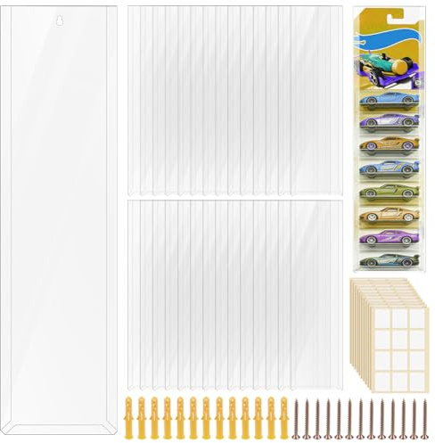 NBEADS 30 cajas de exhibición transparentes para modelos de coche, cajas de PVC deslizantes de pared, para almacenamiento y exposición, modelos