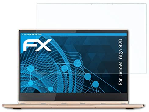 atFoliX Schutzfolie kompatibel mit Lenovo Yoga 920 Folie, ultraklare FX Displayschutzfolie (2X)