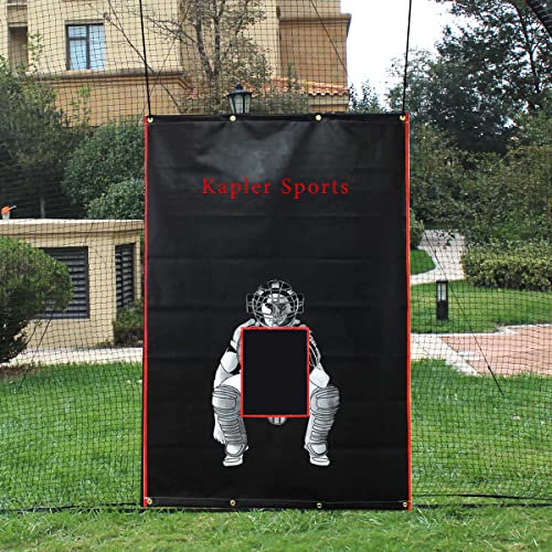 Kapler Vinyl Backstop Baseball/Softball-Plane Backstop Batting Cage Target with Bungees 4x6