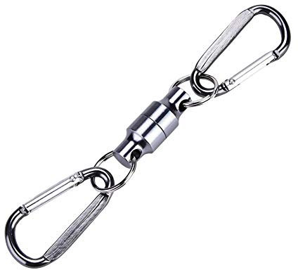DEWIN Magnetschnalle Fliegenfischen, Magnetnetz Schnellspanner Lanyard Clip Land Connector für Fliegenfischen Angelzubehör