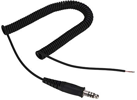 Tonysa Cable de Resorte de Repuesto DIY Cable en Espiral, Cable Adaptador de Resorte de Cable para Auriculares de helicóptero U-174/U Conector Militar