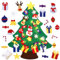 Filz Weihnachtsbaum für Kinder mit 26 Stück abnehmbaren Ornamenten, Wandbehang Weihnachtsschmuck
