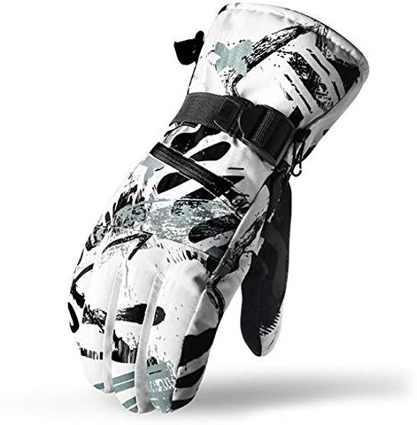 GITVIENAR Skihandschuhe Herren, Touchscreen Motorradhandschuhe Wasserdicht Winddichte Snowboard Handschuhe mit Kartenhalter Sporthandschuhe Fahrradhandschuhe Winterhandschuhe Ski Handschuh (Grau, M)