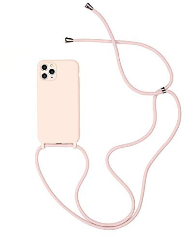 Jacyren Handykette kompatibel mit iPhone 8/7/ SE (2020), Hülle iPhone 7 mit Umhängeband Silikon Handyhülle Case mit Kette zum umhängen, Necklace Hülle mit Band Schutzhülle für iPhone 7, Rosa 1