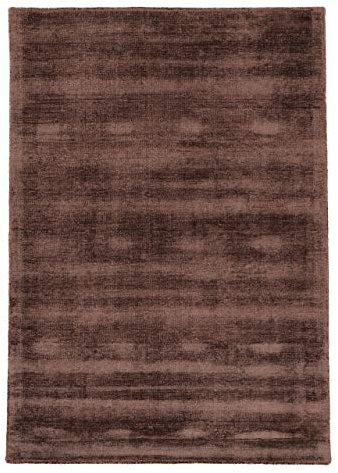 carpetfine Viskoseteppich AVA Dunkelbraun 240x340 cm | Moderner Teppich für Wohn- und Schlafzimmer