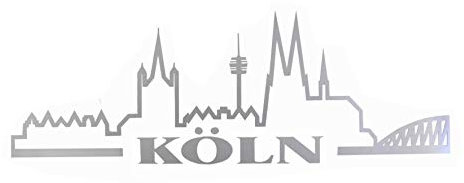 Autoaufkleber Köln Skyline Silber 21x7,5 cm Auto Aufkleber Kölner Dom Sticker