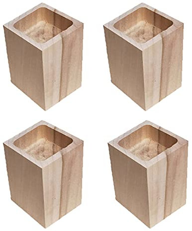 Lève-Meubles en Bois Rehausseurs de Meubles Élévateurs de Meubles Peut Augmenter la Hauteur de 5 cm de lit un Canapé Table Chaise Ensemble de 4 (4x4cm)