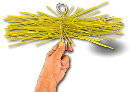 Hérisson Rond synthétique | Ø 350 mm | Embout Acier fileté M12*1,75mm | Ramonage Conduit gainé | Cheminée chaudière poele canalisations gouttières | Adaptable à Tous Types de Cannes | Kibros 4ESS35