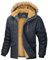 MAGCOMSEN Herren Warme Winterjacke Fleece Gefüttert Parkamantel Winddicht Wasserdicht Trekkingjacke Herren Outdoor Funktionsjacke Jagd Angeln Jacke mit Fellkapuze Dunkelgrau XXL