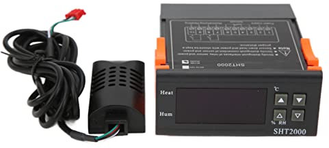 Digitaler Temperaturregler Digital Temperature Controller Thermostat 2 in 1 Temperatur und Feuchtigkeitsregler für Inkubations Gewächshaus