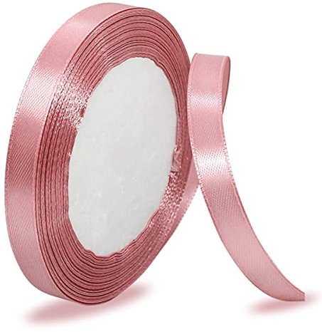 Satinbands Roségold 10mm Breit, 23 Meters Geschenkband Schleifenband für Geschenkverpackungen, DIY-Basteleien, Blumensträuße, Nähprojekte, Schleifenherstellung, Geburtstags- und Hochzeitsdekorationen