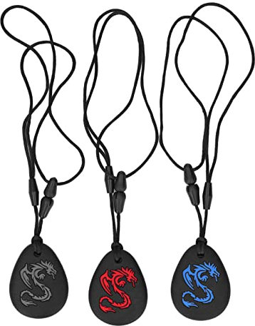 Baby-Beißringe, 3Pcs Sensorische Halskette, Baby-Zahnspielzeug Freezer Silikon-Beißring-Spielzeug, Kauspielzeug für Babys Zum Saugen, Fidget-Spielzeug, Sensorische Kaukette für Autismus, ADHS