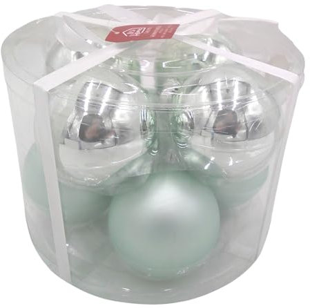 Weihnachtsbaumkugeln 8er-Set 7,5cm Christbaumkugeln Baumschmuck Weihnachtsdeko, Farbe:Mint