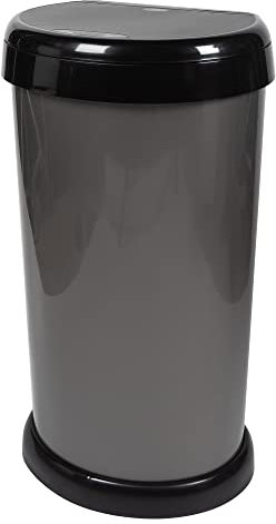Total Bins UK Limited Stylish, Modern Design & Flat Back Space Saving Shape. Touch Lid Mechanism With Removable Bin Bag Retaining Ring. Ideal For The Kitchen, Office or Bathroom