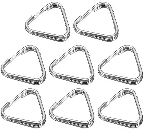 PATIKIL Camera Strap Lug Ring, 8 Pack Metal Triangle Split Ring Hook Adapter Universal for Camera Shoulder Strap, Silver