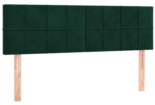 vidaXL Kopfteile Dunkelgrün 144x5x78/88 cm Samt