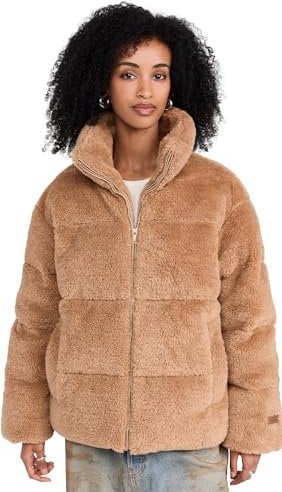 UGG Emmalyn Uggfluff Puffer Jacke für Damen, CAMEL, M