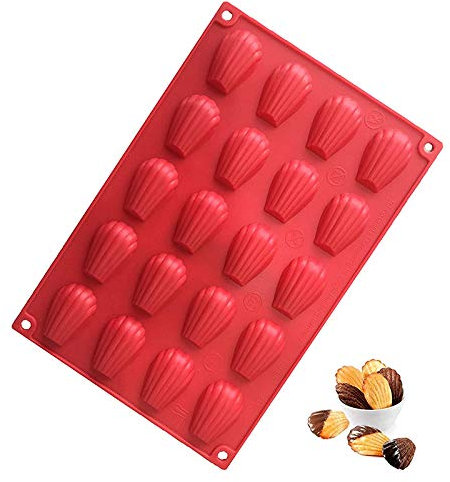 Moule En Silicone Madeleine Avec 20 Cavités Moule Antiadhésif En Forme De Coquille Réutilisable Mini Moule à Madeleine Pour Gâteau Chocolat Bonbons Biscuit (1 Pièce)