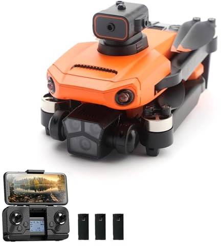 Goolsky Drohne, Drohne mit 4K-Dual-Kamera GPS, Hindernisvermeidung, bürstenloser Motor, optische Flusslokalisierung, RC Drohne für Kinder und Erwachsene, mit Aufbewahrungstasche