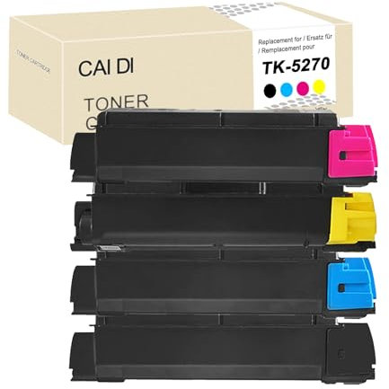 Caidi Tonerkartuschen, kompatibel mit 4 Farben TK5270 TK 5270 TK-5270, 8000 Seiten für Schwarz und 6000 Seiten für CMY für Kyocera ECOSYS M6230cidn M6230cidnt P6230cdn M6630cidn Drucker