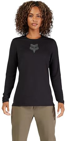 Fox Racing Ranger Long Sleeve Fox Head Jerseys, Adulto Mujer, Negro, L