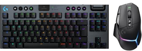 Logitech G G915 X Lightspeed TKL Teclado Gaming inalámbrico de Perfil bajo, Teclas de PBT de Doble Moldeado, táctil marrón GL - PC/Mac, QWERTY ESP, G502 X Plus Lightspeed Ratón inalámbrico