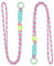 PATIKIL 2 Pcs Paracord Lanyard Necklace, Paracord Lanyard with Split Ring & Clip, Color Matching String for Outdoor Activities, Bag Pendant, Keys, Pink & Green & Sky Blue
