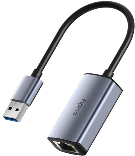 Cudy Adaptateur Ethernet USB-A, adaptateur réseau USB 3.0 Gigabit, adaptateur Internet LAN RJ45 en aluminium sans pilote, compatible avec Switch, MacBook, TV Box, XPS, Steam Dec, UE10A