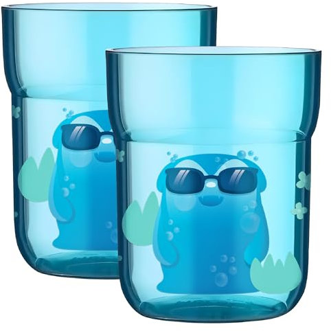 Landpark Trinkbecher Willi für Kinder(2x 250 ml) - Kinderbecher aus Kunststoff - BPA Frei - Ideal geeignet auch als Zahnputzbecher - Kinderglas