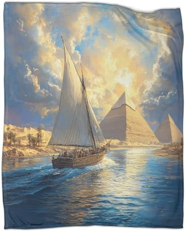 CTAMM Nil-Decke,3D-Pyramiden-Bedruckte Decke Für Jugendliche,Erwachsene,weiche Plüschdecke Für Urlaub,Bett,Sofa,70x80inch(180x200cm)