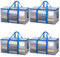 Pack of 4 Clear Heavy Duty Extra Large Moving Bags with Zipper & Handles – Reusable Foldable Storage Bags for Clothes, Laundry, Camping Gear, Toy & Blanket Storage – Waterproof Space Saving Organiser