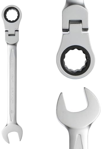 B2C Ratchet Spanner Combination Ratchet Wrench Spanners 72T Flexi Head 8mm - 21mm for Workshop Garage Home DIY Hand Tool (10mm - Flexi)