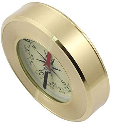 Yardwe Kompass Stangen Sonnenuhr Wandthermometer Acryl Golden