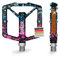 SHREDR. Shine Pedale für MTB | Hochwertige Flatpedals fürs Mountainbike | Mit Reflektoren (StVZO konform) | Special Edition - Jedes Pedal ist EIN Unikat (pink/türkis, M)