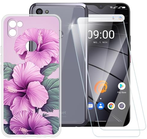 Bedruckte TPU Handyhülle + 2er-Set Gehärtete Schutzglas Kompatibel mit Gigaset GS5, Künstlerisches Schlankes Stoßfestes Cover, Kratzfest, Rundumschutz