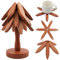 YiYa Weihnachtsbaum Topfuntersetzer Holz Set Faltbar Topfuntersetzer Holz Baum Baum Untersetzer für Pfannen Töpfe Schüsseln Besteck Schutz
