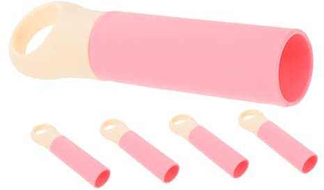 Mikikit 5pcs Broom Handle Mop Telescoping Broom Rake Handle Replacement Broom Stick Pole Broom Gripper Plastic Pink