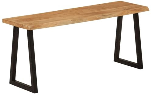 LAPOOH Bank Baumkante 105 cm Massivholz Akazie, Schuhregal, Sitzbank, Dielen- & Flurmöbel, Konsolentisch, Flaches Regal, Schuhbank - 372754