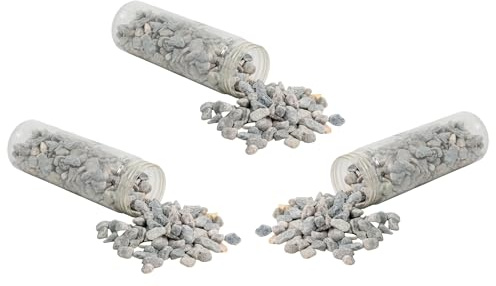 Deko Steine grau klein 0,8-1,2cm 1kg - 3 Stück Garten Dekoration Basteln Vase Streudeko Kiesel