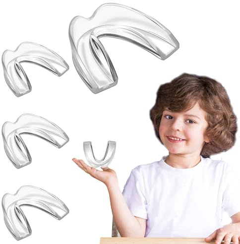 EasterCare Kids (510 ans) Protège-dents pour meulage des dents, lot de 4 protège-dents + étui de protection dentaire, élimine le bruxisme de presser la nuit, plateau